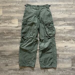 Vintage 70s Military Rip Stop Poplin OG-107 Cargo Pants Size 26x27
